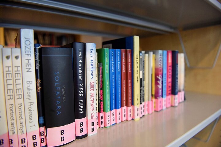 Książki stojące w rzędzie