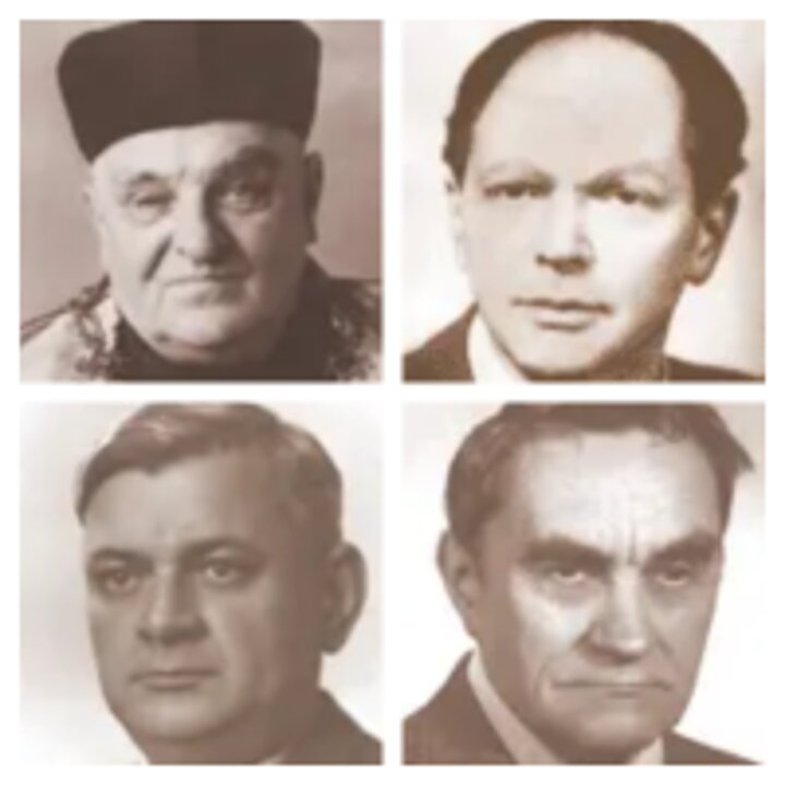 Kolaz ze zdjec prezesow ZNP w AGH