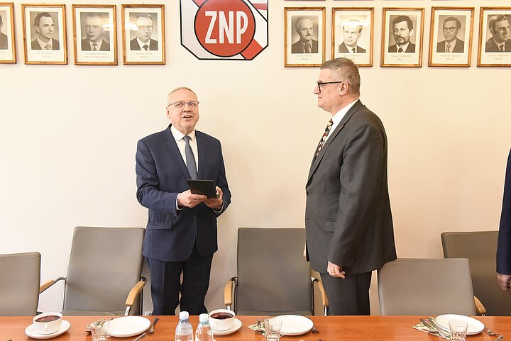 Spotkanie z kanclerzemn AGH w Sali RU ZNP w AGH