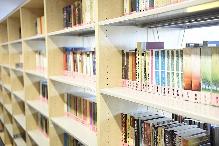 Regał z licznymi książkami